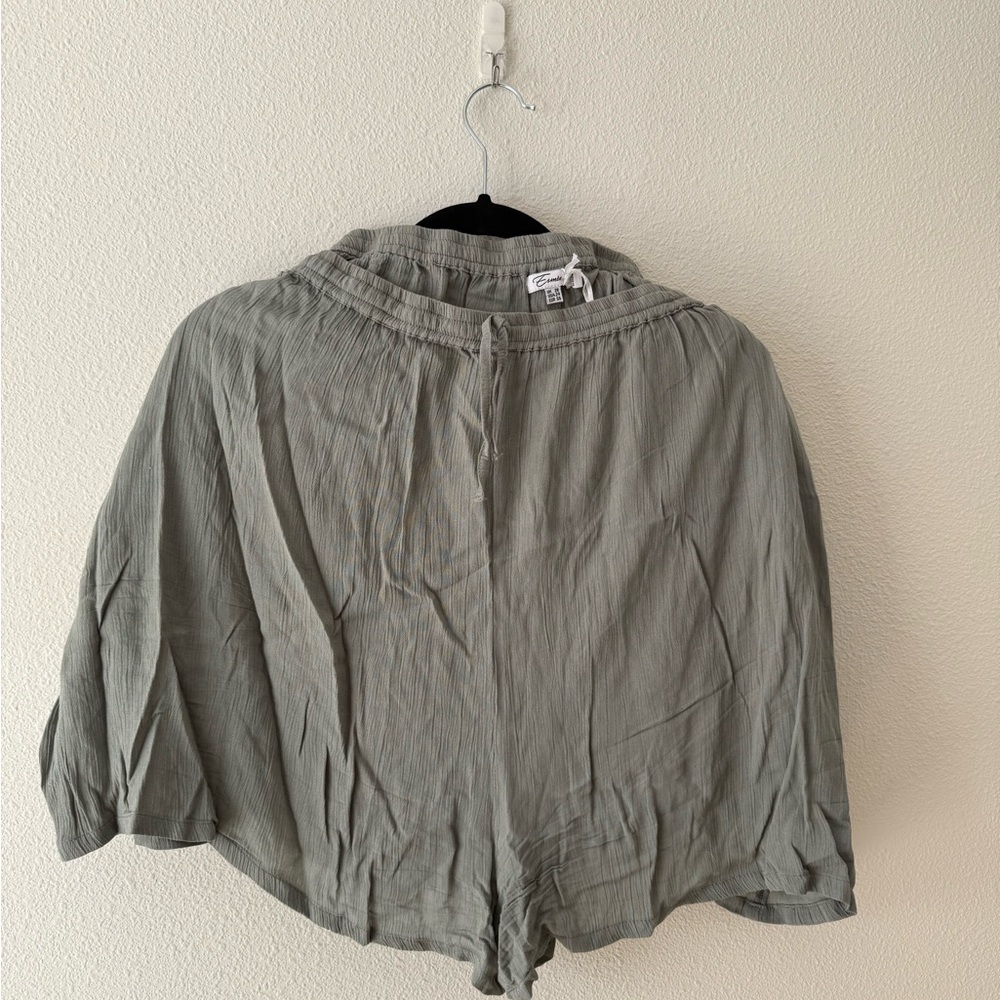 Sage Green Button Down Shorts. *Part of set*